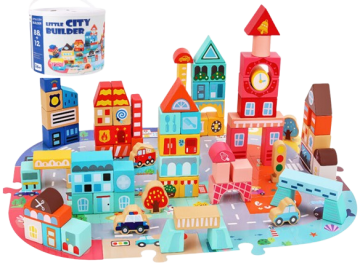 Игрушка деревянная Конструктор Little City Builder