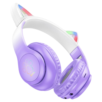 Наушники HOCO Bluetooth W42 Cat Ears Purple Grape